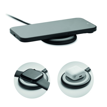 Logo trade promotional gifts picture of: 3 in 1 wireless charger 15W